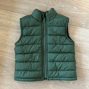Old Navy Hunter Green Baby Puffer Vest Size 6-12 Months
